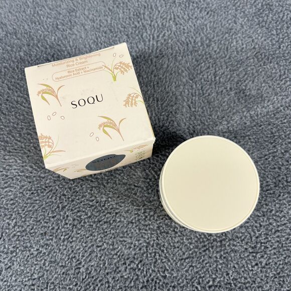 Korean SOQU Rice Face Cream Moisturizing & Brightening 2.48 oz - Picture 4 of 10